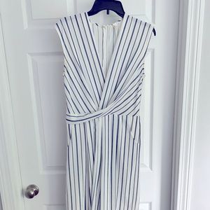 Like new striped midi length jumpsuit.